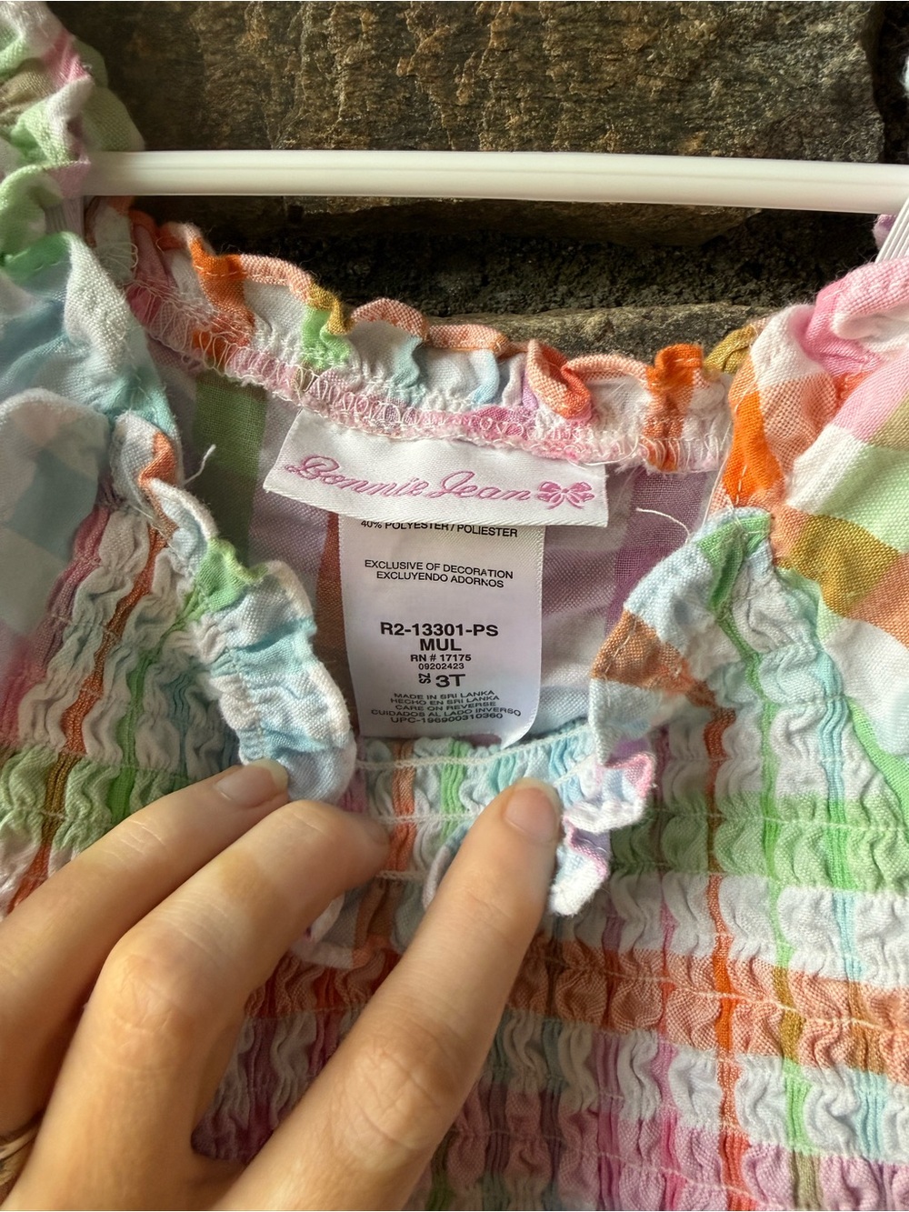 Bonnie Jean Pastel Rainbow Smocked Puff Sleeve Dress - Picture 2 of 2